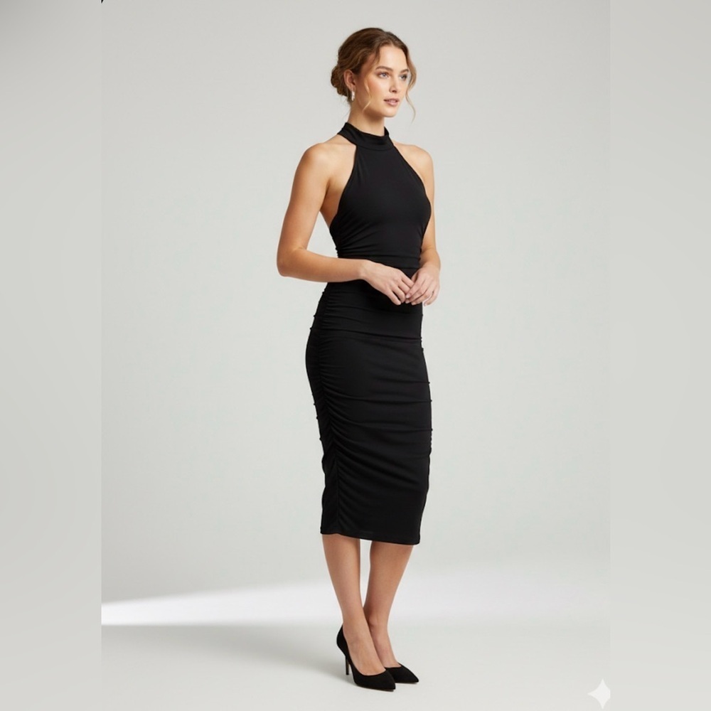 See You Monday Size M Black Halter Bodycon dress